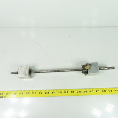 11.5mm OD Single Start Ball Screw 13-1/2" Screw 5mm Lead 16-3/4" OAL