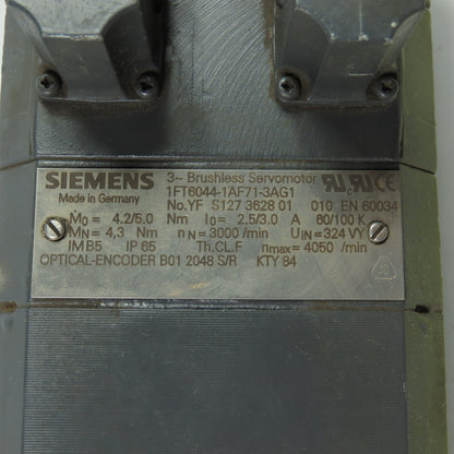 Siemens 1FT6044-1AF71-3AG1 3Ph Brushless Servo Motor 3000RPM IP65