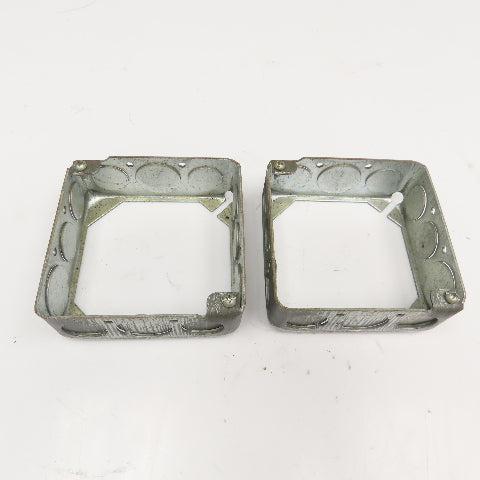 Steel City 53151 4" x 4" x 1-1/2" Deep Two Gang Box Extension Ring Lot Of 2