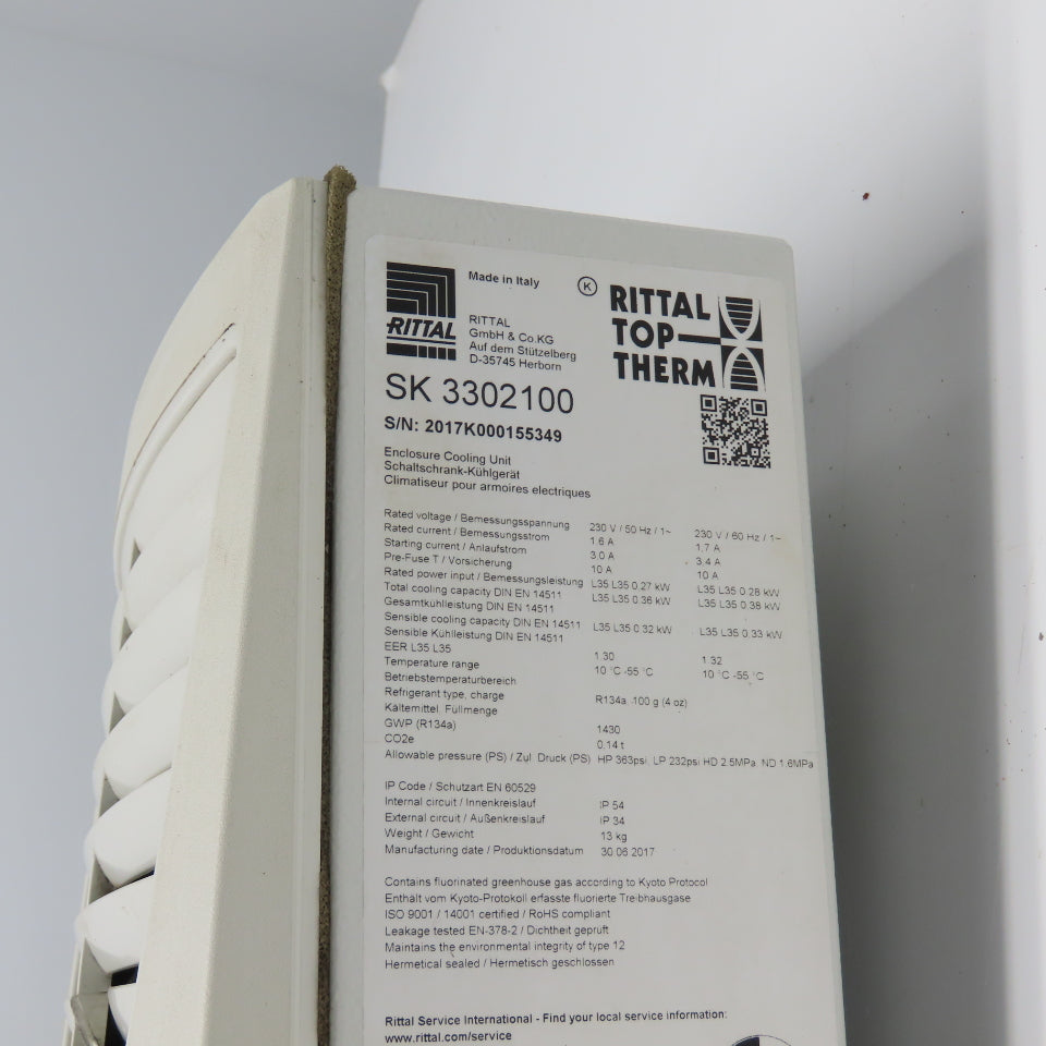 Rittal SK3302100 1Ph Panel Wall Mount Electrical Enclosure Cooling Uni ...