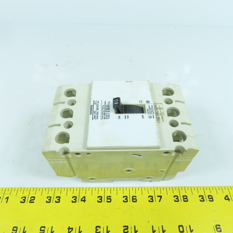 Siemens Type CQD 80A Circuit Breaker 480/277VAC 3-Pole