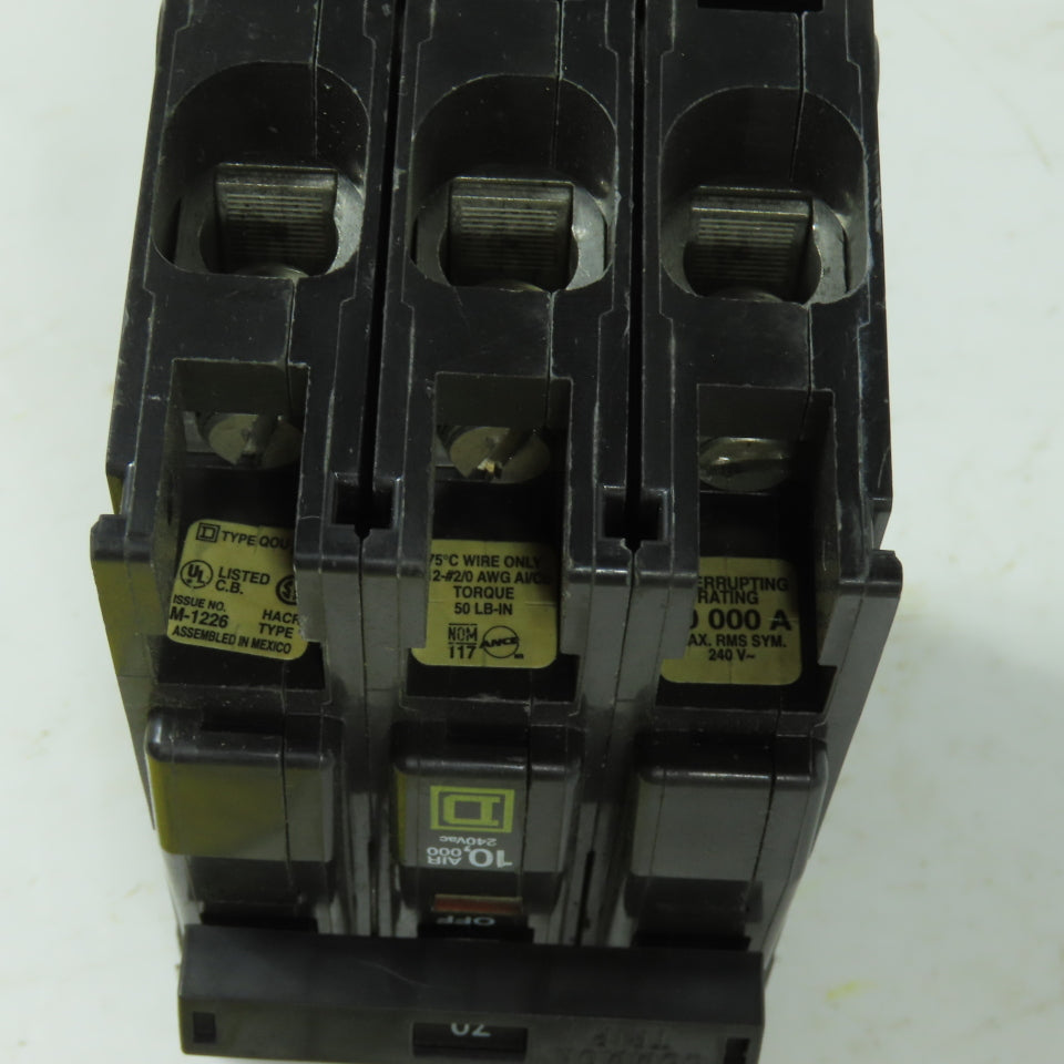 Square D Type QOU 70A Plug-On Circuit Breaker 3-Pole