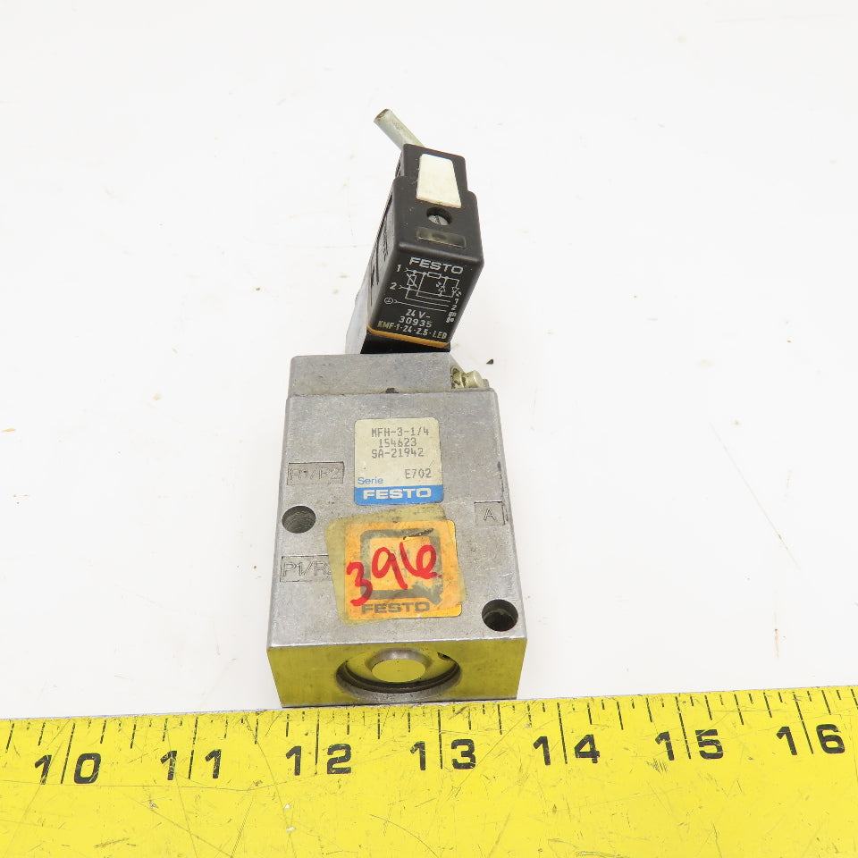 Festo MFH-3-1/4 3/2 Position Pneumatic Solenoid Valve 24V Coil G1/4