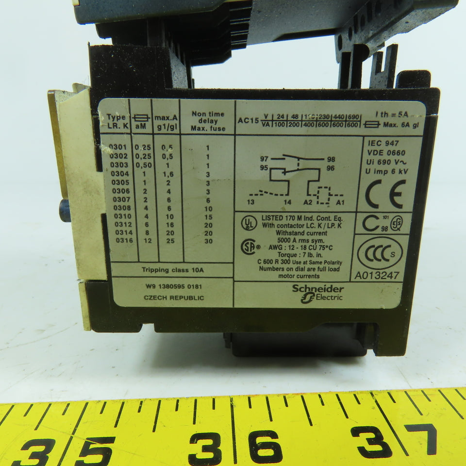Telemecanique LP1K06-10BD 20A Contactor 24VDC Coil W/ Overload LR2K0312