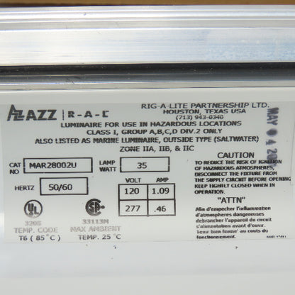AZZ MAR28002U Hazardous Location Fluorescent Light Fixture 35W 120-277V 50/60Hz