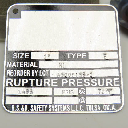 BS&B 990025081 1" Rupture Disc 1494 PSI Lot Of 4