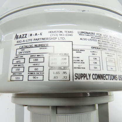 AZZ Rig-A-Lite SAF15S04GGPSAF Hazardous Location Lighting Fixture HPS 120-277V