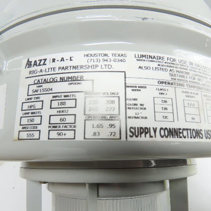 AZZ Rig-A-Lite SAF15S04GGPSAF Hazardous Location Lighting Fixture HPS 120-277V