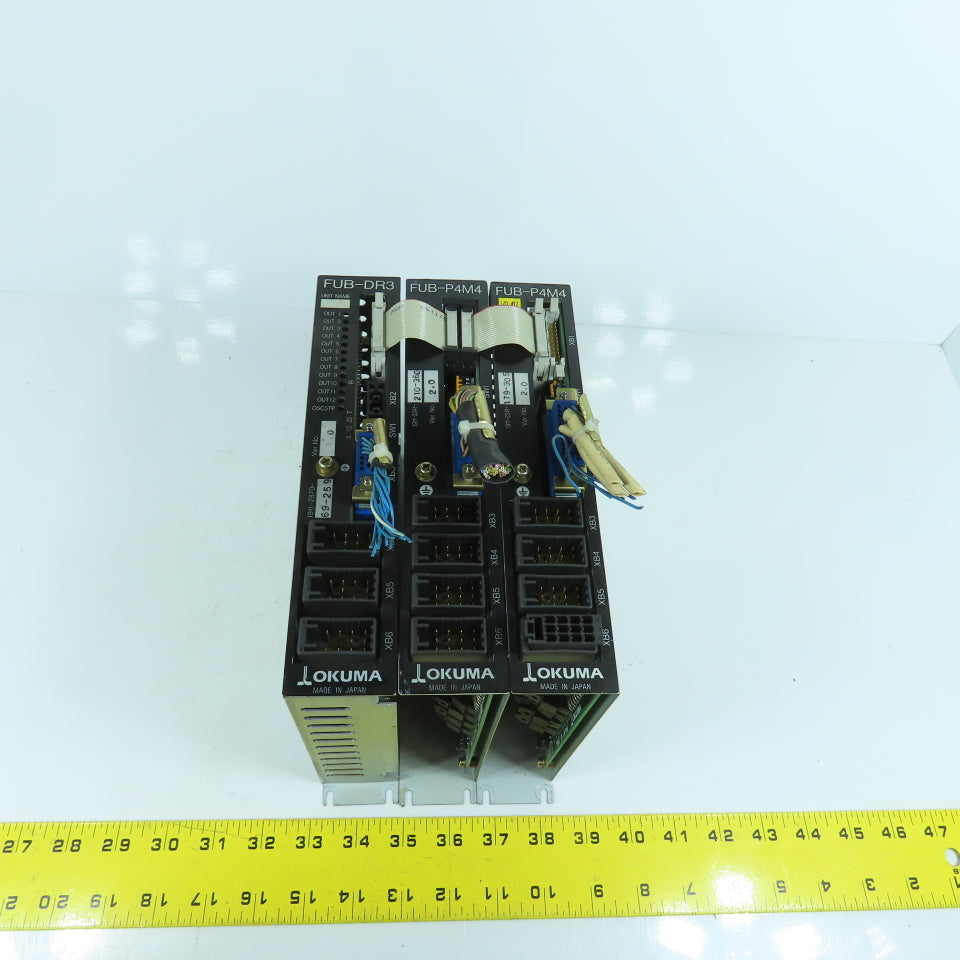 Okuma FUB-P4M4 Ver2.0 FUB-DR3 Ver 1.0 1911-2870 Servo Drive Controller Lot of 3