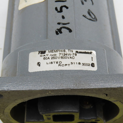 Russellstoll 7124W-78 60A 250VDC 2 Pole Partial Receptacle