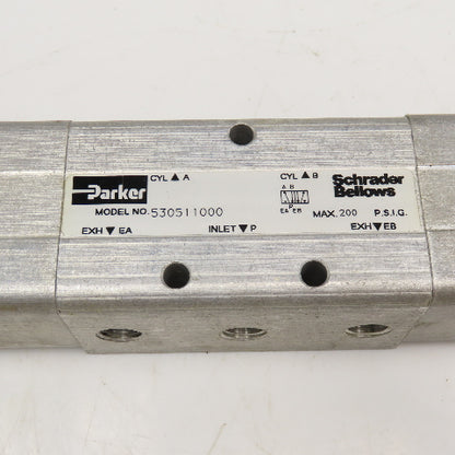 Parker 5350511000 5/2 Position Air Piloted Control Valve 200PSI 1/4" NPT