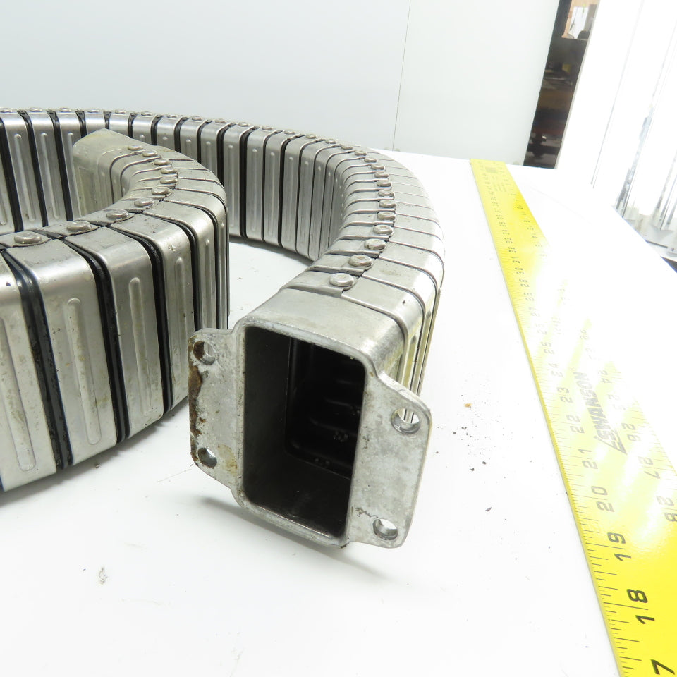 3" x 1-1/2" Flexible Stainless Steel Feed Thru Cable Carrier Energy Chain 48"
