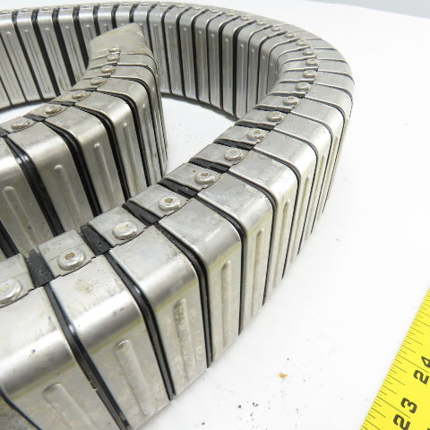 3" x 1-1/2" Flexible Stainless Steel Feed Thru Cable Carrier Energy Chain 48"