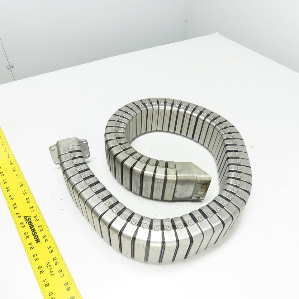 3" x 1-1/2" Flexible Stainless Steel Feed Thru Cable Carrier Energy Chain 48"