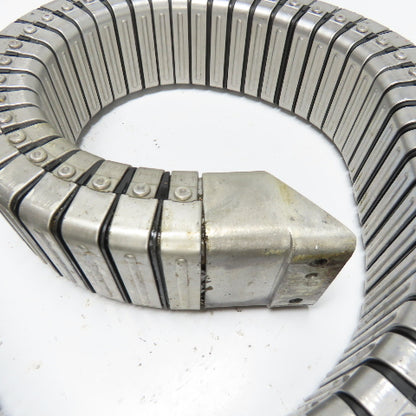 3" x 1-1/2" Flexible Stainless Steel Feed Thru Cable Carrier Energy Chain 48"