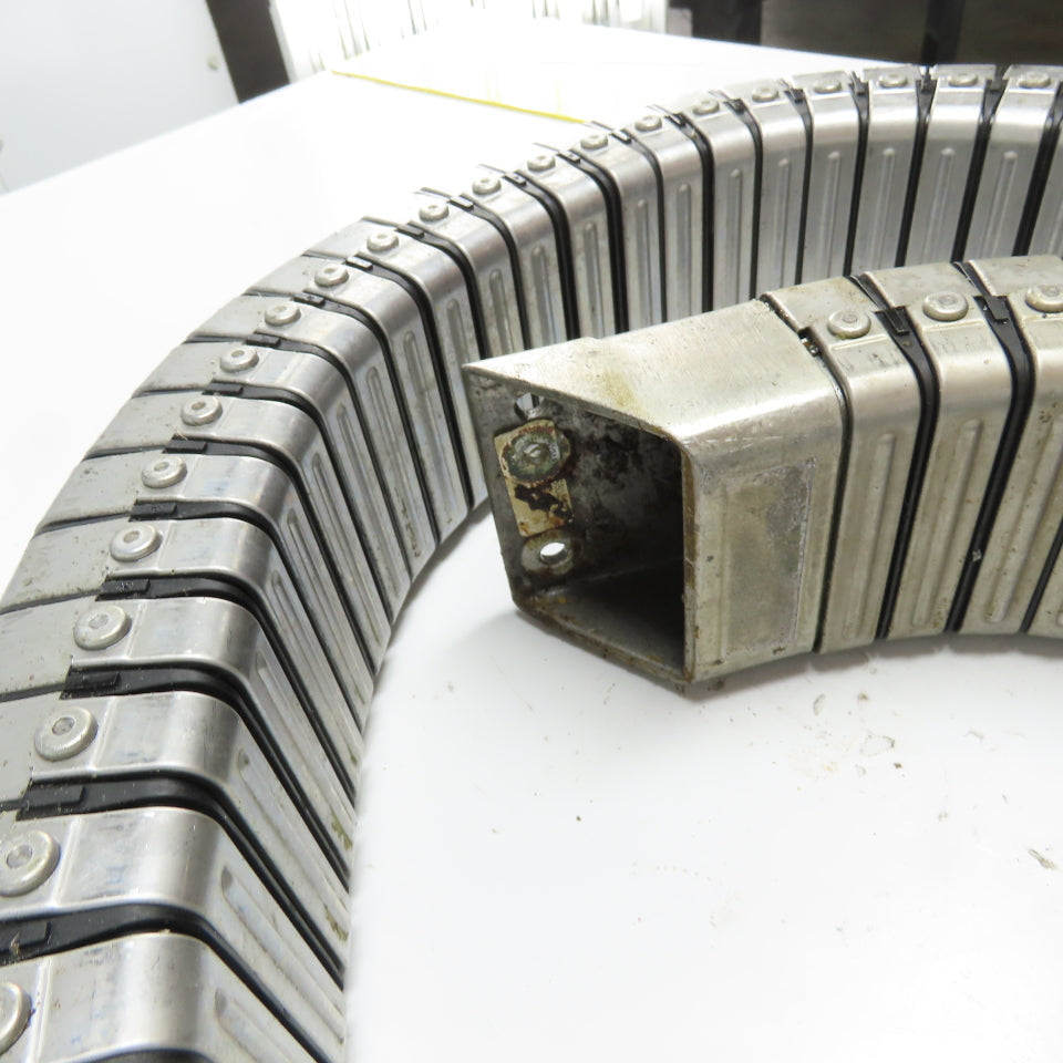 3" x 1-1/2" Flexible Stainless Steel Feed Thru Cable Carrier Energy Chain 48"