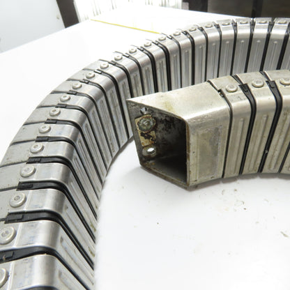 3" x 1-1/2" Flexible Stainless Steel Feed Thru Cable Carrier Energy Chain 48"