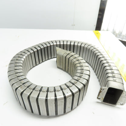 3" x 1-1/2" Flexible Stainless Steel Feed Thru Cable Carrier Energy Chain 48"
