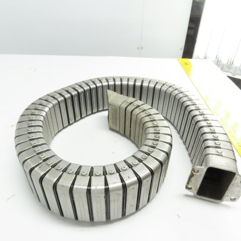 3" x 1-1/2" Flexible Stainless Steel Feed Thru Cable Carrier Energy Chain 48"