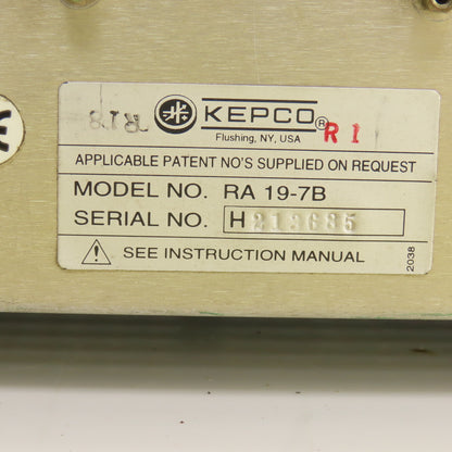 Kepco RA 19-7B 7-Slot Rack PLC Chassis Adapter