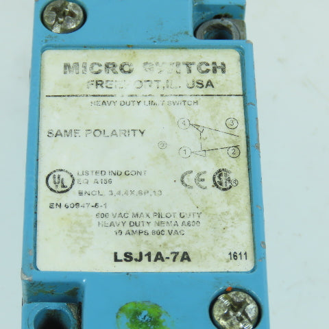 Micro Switch LSJ1A-7A Spring Coil Snap Action Limit Switch 600VAC 10A