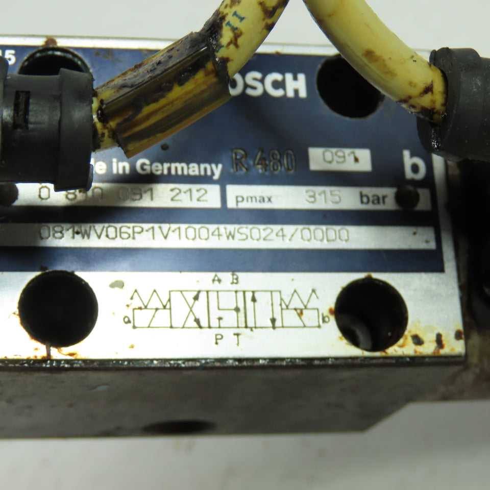 Bosch 081WV06P1V1004WS024/00D0 Hydraulic Directional Valve 24VDC 0 810 091 212