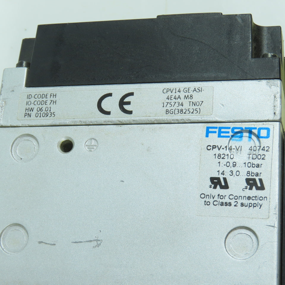 Festo CPV-14-VI Pneumatic Valve Terminal W/ CPV14-GE-ASI-4E4A