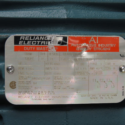 Reliance P18G3892A 1HP Electric AC Motor 460V 3Ph 184C Frame