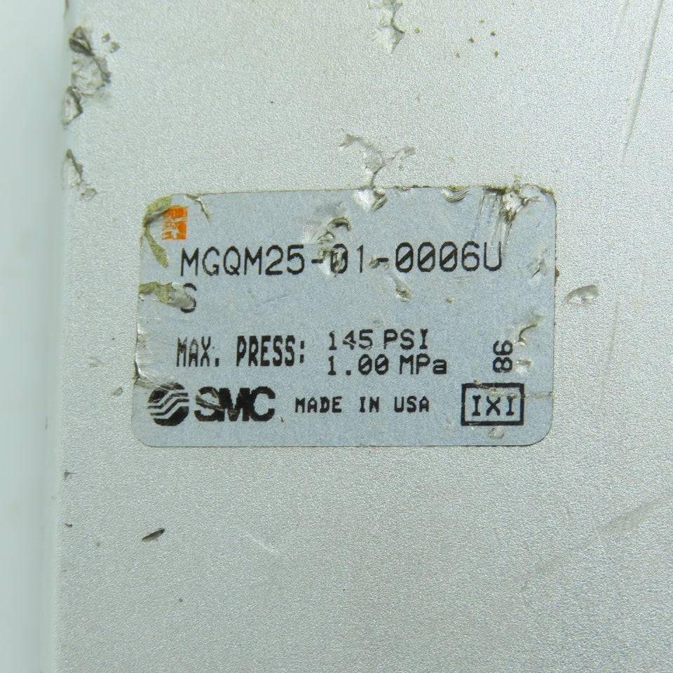 SMC MGQM25-01-0006U Guided Pneumatic Cylinder 25mm Bore 5/8" Rod