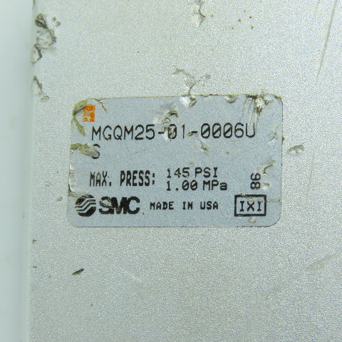 SMC MGQM25-01-0006U Guided Pneumatic Cylinder 25mm Bore 5/8" Rod