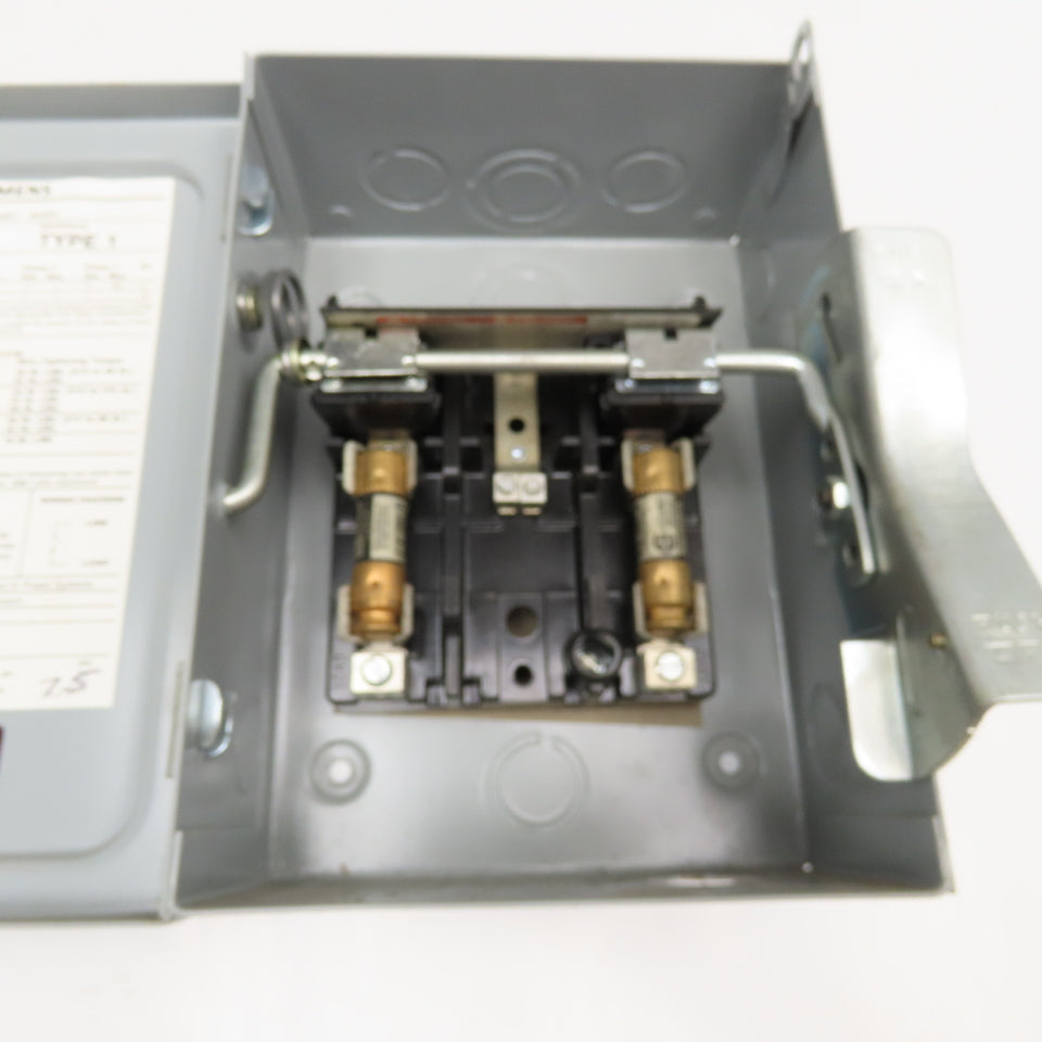 Siemens JN321 240VAC 250VDC 30A 1Ph 2 Pole Fusible Safety Disconnect Switch