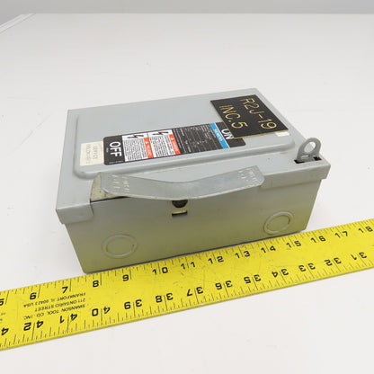 Siemens JN321 240VAC 250VDC 30A 1Ph 2 Pole Fusible Safety Disconnect Switch
