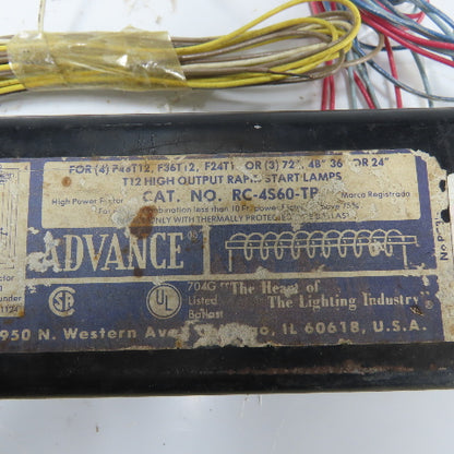 Advance RC-4S60-TP 2.4A Lighting Ballast 120V 800MA 60Hz