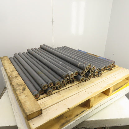 1.9" OD x 35.5" BF Plastic Conveyor Roller 35-1/4" Face W/ 2 Belt Grooves Lot/45