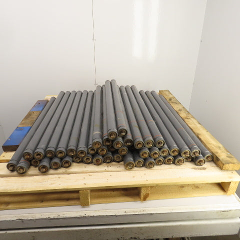 1.9" OD x 35.5" BF Plastic Conveyor Roller 35-1/4" Face W/ 2 Belt Grooves Lot/45