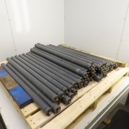 1.9" OD x 35.5" BF Plastic Conveyor Roller 35-1/4" Face W/ 2 Belt Grooves Lot/45