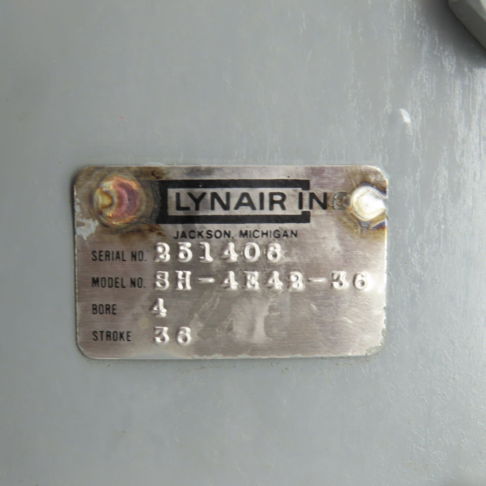 Lynair SH-4E42-36 Extended Rod Hydraulic Cylinder 4" Bore 36" Stroke 1-3/4