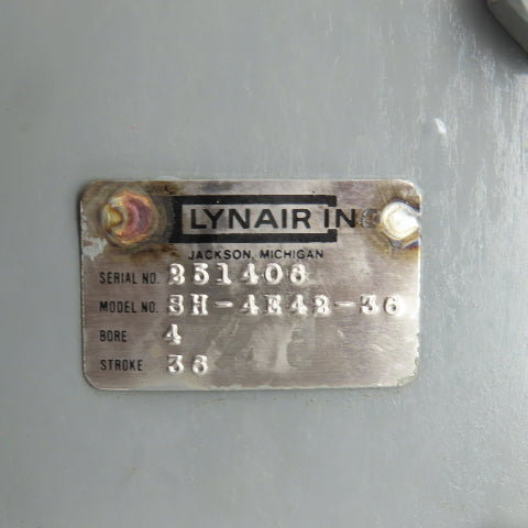 Lynair SH-4E42-36 Extended Rod Hydraulic Cylinder 4" Bore 36" Stroke 1-3/4