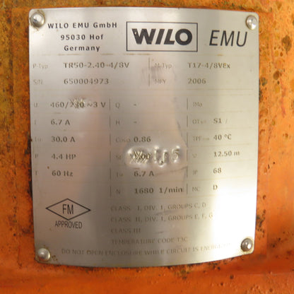 Wilo EMU TR50-2.40-4/8V 4.4HP 3-Blade Submersible Mixer 3PH Parts/Repair