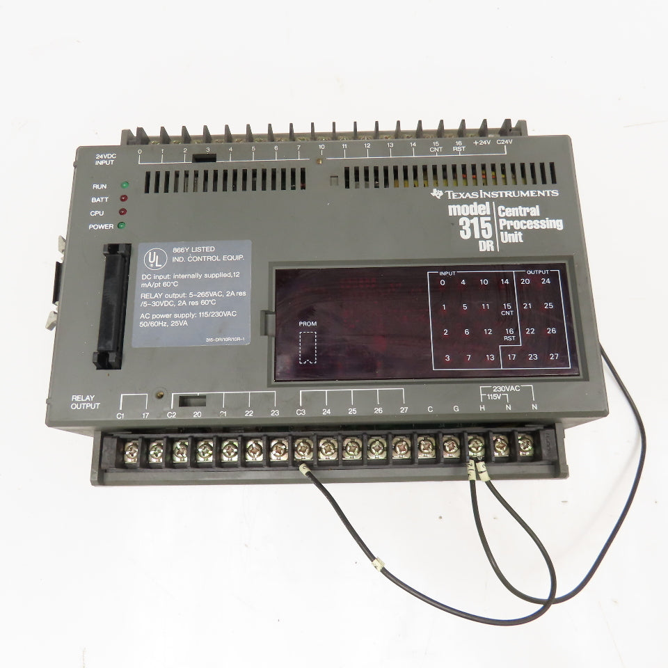Texas Instruments Model 315DR Central Processing Unit CPU 115/230V