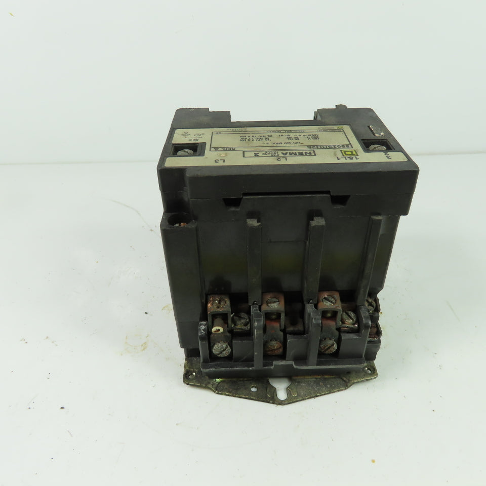 Square D 8502SDO2S Size 2 Ser A Contactor 3Ph 600V 50/60Hz 25Hp 120V Coil