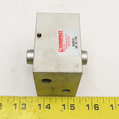 Compact SD2X12 2" Bore x 1/2" Double Stroke Square Body Air Cylinder
