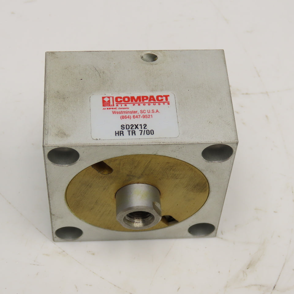 Compact SD2X12 2" Bore x 1/2" Double Stroke Square Body Air Cylinder