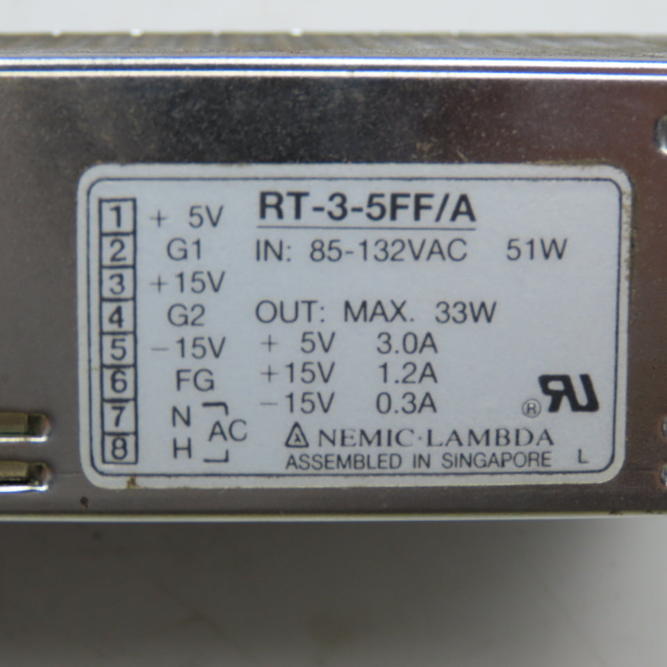 Nemic Lambda RT-3-5FF/A 85-132VAC Power Supply +/-15V +/-5V