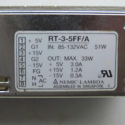 Nemic Lambda RT-3-5FF/A 85-132VAC Power Supply +/-15V +/-5V