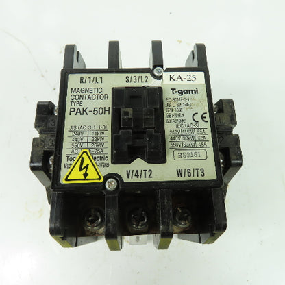 Togami PAK-50H Magnetic Contactor 3Ph 75A 220V Coil