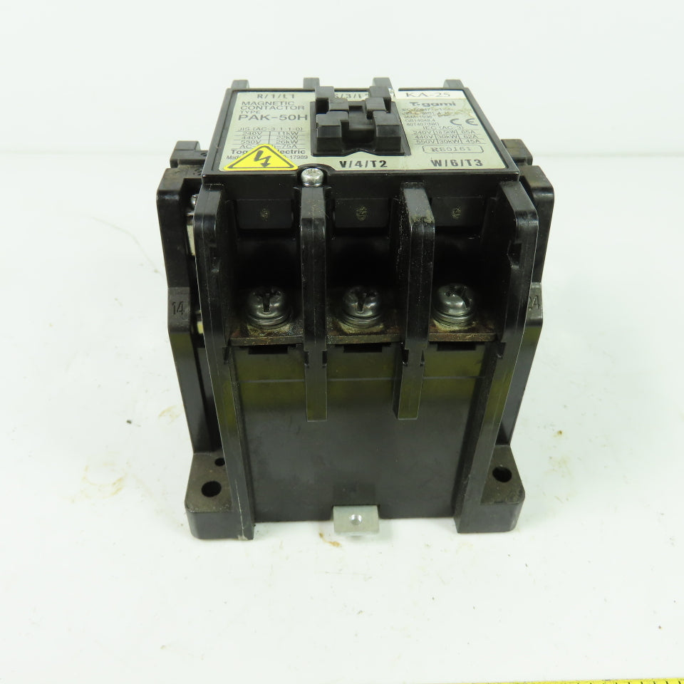 Togami PAK-50H Magnetic Contactor 3Ph 75A 220V Coil