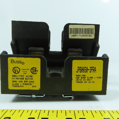 Buss JP60030-3PRA 3-Pole Class J Pyramid Fuse Holder Block 600V 30A