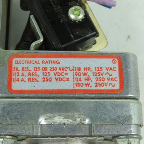 Asco PB26A Pressure Switch 150PSIG Max 125VAC