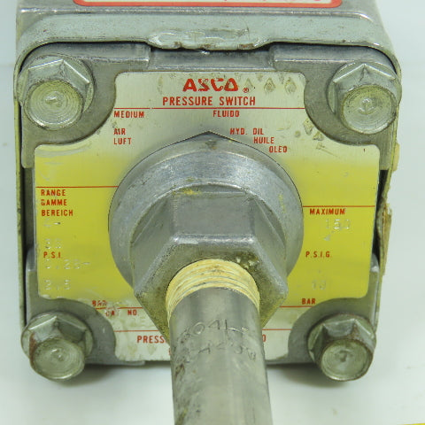 Asco PB26A Pressure Switch 150PSIG Max 125VAC